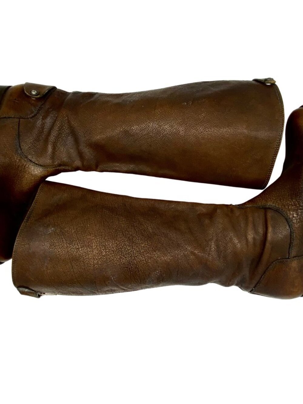 FRYE Melissa Back Zip Leather Boot Dark Brown Almond Toe Knee High US 10B - Picture 4 of 8